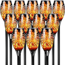 Load image into Gallery viewer, 12 Pack Mini Solar Torch Light with Dancing Flickering Flame Lights Auto On/Off
