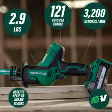 Carregar imagem no visualizador da galeria, Metabo HPT CR18DAQ4M 18V One Handed Reciprocating Saw
