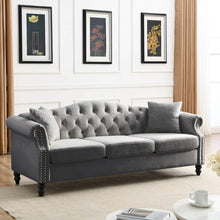 Carregar imagem no visualizador da galeria, 3-seater + 3-seater Combination sofa.Grey Velvet W834S00064
