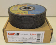 Cargar imagen en el visor de la galería, CGW Abrasives 35130 4-1/2x.045x7/8 T1 WA46-R Resin Cut WHLS Thin
