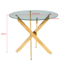 Load image into Gallery viewer, 1+2,3pieces dining set, Table metal leg Mid-century Dining Table for 4-6 people With Glass Table Top, Pedestal Dining Table, End Table Leisure Coffee Table
