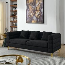 Carregar imagem no visualizador da galeria, 3-seater + 2-seater Combination sofa.BLACK teddy
