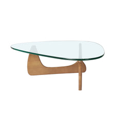 Load image into Gallery viewer, Light walnut Triangle coffee table Wood Base for living room
