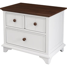 Cargar imagen en el visor de la galería, 3 Pieces Wooden Captain Bedroom Set Full Bed with Trundle, Nightstand and Dresser, White + Walnut
