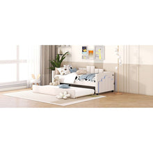 Load image into Gallery viewer, Twin Size Upholstered Daybed with Light and USB Port, Beige
