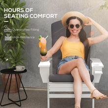 Cargar imagen en el visor de la galería, 2 Piece Adirondack Chair Cushions, 59 x 20.5 x 2 inch Outdoor Chair Cushions for Fire Pit Chairs with Seat, Back, Ties, Water Repellent Replacement Patio Seat Pads, Gray
