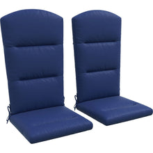 Cargar imagen en el visor de la galería, 2 Piece Adirondack Chair Cushions, 59 x 20.5 x 2 inch Outdoor Chair Cushions for Fire Pit Chairs with Seat, Back, Ties, Water Repellent Replacement Patio Seat Pads, Blue
