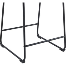 Load image into Gallery viewer, (Set of 2) Vintage Style 24-Inch Armless Industrial Faux Leather Counter Stool with Metal Legs and Footrest for Kitchen Island, Cafe, Pub, Bar Counter, Cream and Black
