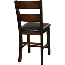 Cargar imagen en el visor de la galería, Cherry Finish Wooden Counter Height Chairs Set of 2pc Classic Style Faux Leather Upholstered Seat Transitional Furniture
