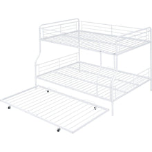 Load image into Gallery viewer, Full XL Over Queen Metal Bunk Bed with Twin Size Trundle, White
