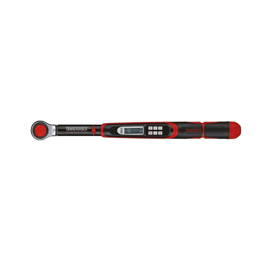 Teng Tools 10-100Nm 3/8 Inch Drive Electronic/Digital Torque Wrench - 3892D100