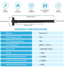 Load image into Gallery viewer, IRONWALLS Door Push Bar Panic Exit Device Aluminum with Handle Lever, Black 32&quot; Commercial Push Panic Bars for Emergency Exit Doors, Heavy Duty Panic
