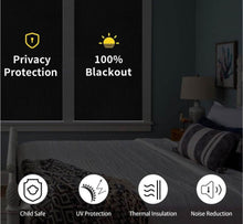 Load image into Gallery viewer, GENIMO 100% Blackout Roller Window Shades, Window Blinds Cordless with Thermal Insulated, UV Protection Fabric, Mini French Door Blinds for Home, Office
