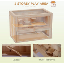Cargar imagen en el visor de la galería, 2-Level Hamster Cage Mice and Rat House, Small Animal Habitat for Guinea Pigs, Chinchillas with Openable Top, Front Door, Shelf and Ladder
