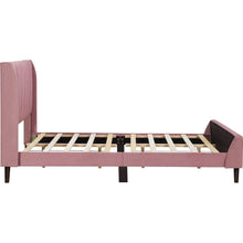Load image into Gallery viewer, Full Size Upholstered Platform Bed, Velvet, Pink

