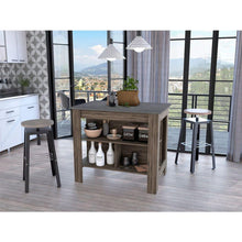 Cargar imagen en el visor de la galería, Rockaway 3-Shelf Kitchen Island Dark Brown and Onix
