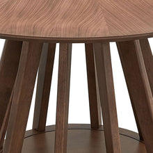 Carregar imagem no visualizador da galeria, (1 Table+4 Chairs)Modern Dining Table Set of 5 pcs,Wooden Dining Table and Upholstered Chairs for Living Room,Round Kitchen Set with Sturdy Legs for Restaurant,Walnut
