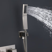 Load image into Gallery viewer, 2 Functions Complete Shower Fixtures, 3 Knob Handles Complete Shower Systems, 10 inches Brushed Nickel - 2W03
