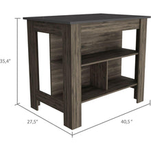 Cargar imagen en el visor de la galería, Rockaway 3-Shelf Kitchen Island Dark Brown and Onix

