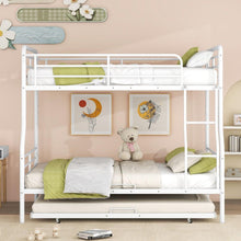 Load image into Gallery viewer, Full XL Over Queen Metal Bunk Bed with Twin Size Trundle, White
