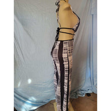Load image into Gallery viewer, Mundefeis Black and White Tie back pantsuit
