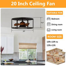 Load image into Gallery viewer, 20&quot; Kanpur Industrial Flush Mount Reversible Ceiling Fan with LED Lighting and Remote Control
