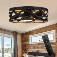 Load image into Gallery viewer, 21&quot; Ahmedabad Industrial DC Motor Flush Mount Reversible Ceiling Fan with LED Lighting and Remote Control
