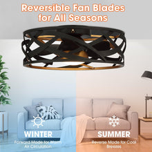Load image into Gallery viewer, 21&quot; Ahmedabad Industrial DC Motor Flush Mount Reversible Ceiling Fan with LED Lighting and Remote Control
