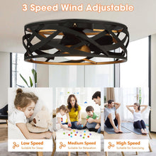 Load image into Gallery viewer, 21&quot; Ahmedabad Industrial DC Motor Flush Mount Reversible Ceiling Fan with LED Lighting and Remote Control
