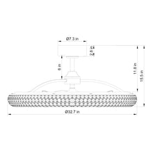 Carregar imagem no visualizador da galeria, 33&quot; Modern DC Motor Downrod Mount Reversible Crystal Ceiling Fan with Lighting and Remote Control
