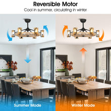 Load image into Gallery viewer, 34&quot; Bucholz Farmhouse DC Motor Downrod Mount Reversible Ceiling Fan with Lighting and Remote Control

