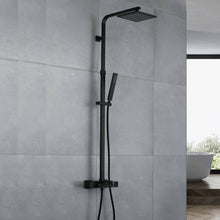 Carregar imagem no visualizador da galeria, Luxurious Brushed Gold Or Matte black Wall-Mounted Thermostatic Rain Exposed Shower Set with Tub Spout
