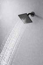 Load image into Gallery viewer, Matte Black Rainfall Shower System: 12&quot; or 16&quot; with 5-Way Thermostatic Valve, Body Jets
