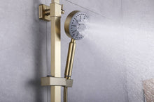 Load image into Gallery viewer, Luxury Brushed Gold 3-Function Exposed Shower Set with Handheld Shower and Tub Spout

