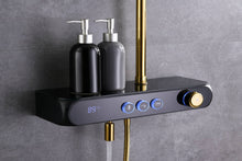 Carregar imagem no visualizador da galeria, Gold Thermostatic Shower Set with Digital Display, Hand Shower, Tub Spout - 3 Functions
