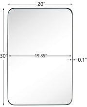 Load image into Gallery viewer, GRACTO 20x30 inch Chrome Stainless Steel Metal Framed Bathroom Mirror Wall Mounted Rounded Rectangular Bathroom Vanity Mirror
