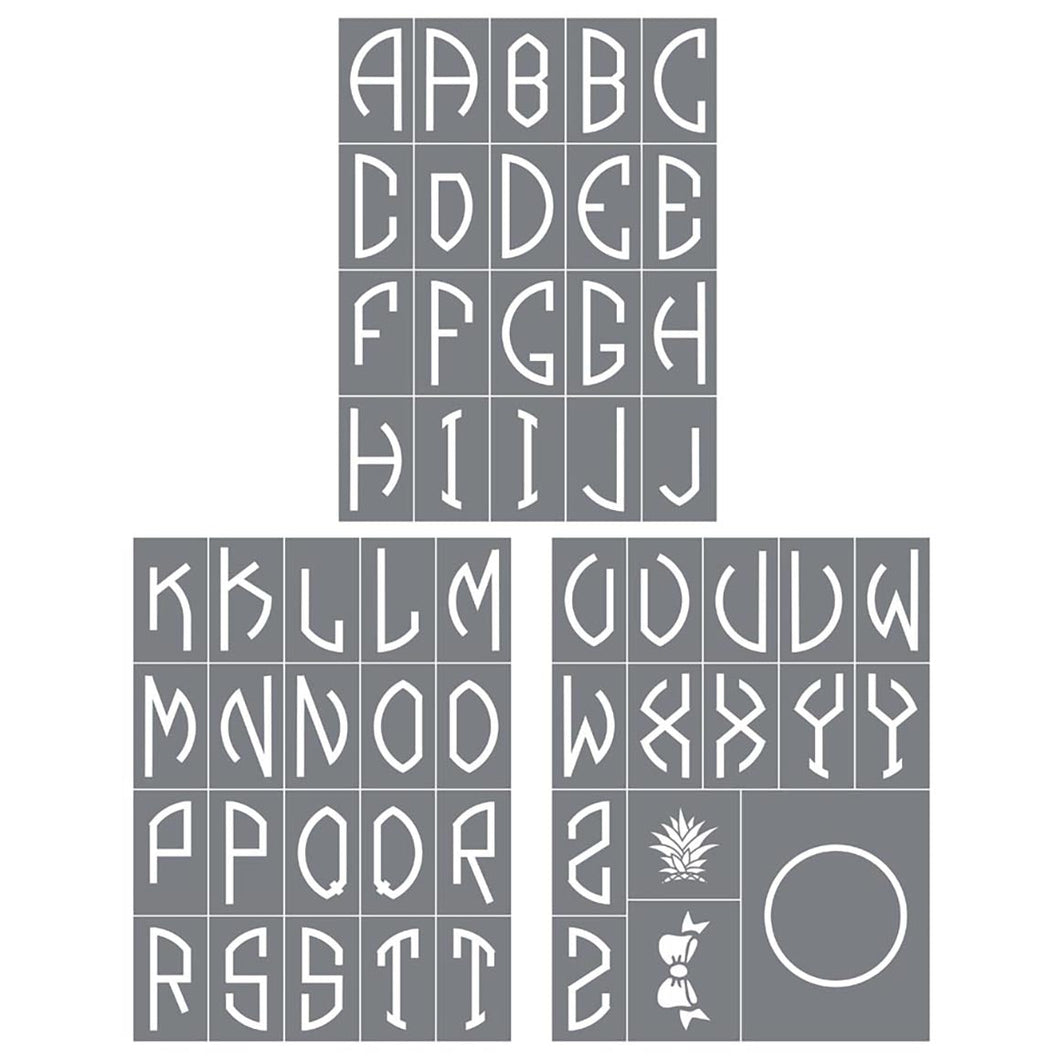 Monogram - Alphabet Mesh Stencil 9x12