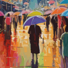 Cargar imagen en el visor de la galería, Raining Cityscape Wallpaper Mural - Abstract Color Mural. #6762
