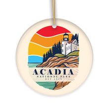 Carregar imagem no visualizador da galeria, Acadia National Park Retro Style Ornament, Maine USA  Tourist Attraction and Gift
