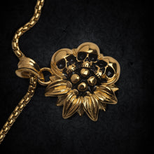 Load image into Gallery viewer, Sunflower Gold Skull Necklace
