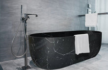 Carregar imagem no visualizador da galeria, Alexandrette Black Marble Bathtub Hand-carved from Solid Marble Block (W)32&quot; (L)72&quot; (H)20&quot;
