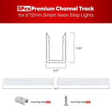 Cargar imagen en el visor de la galería, 3.3FT Aluminum Channel Track for 12V/24V Silicone Neon LED Strip Lights
