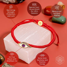 Carregar imagem no visualizador da galeria, Eye of Spiritual Protection - Four-Strand Red String Bracelet
