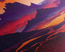Carregar imagem no visualizador da galeria, Arizona Desert Landscape at Sunset, Vaporwave Style Landscape, Cool Office Art, Ready To Hang Framed Canvas Print, Oversize Wall Art
