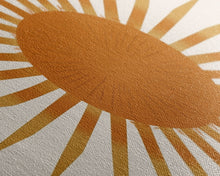Carregar imagem no visualizador da galeria, Glamorous Sunburst Wall Art, Art Deco, Framed Canvas Print, Starburst Print, Atomic Age Art, Gold Sun Art, Wall Decor, Home Decor
