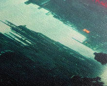 Load image into Gallery viewer, Cyberpunk Demon Art, Demon in the streets of Tokyo, Framed Canvas Print, Ready To Hang Framed Wall Art
