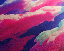 Load image into Gallery viewer, Bubble Gum Clouds, Trippy Psychedelic Surrealist Cloud Art, Framed Canvas Print, Ready To Hang Framed Wall Art
