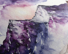 Load image into Gallery viewer, Framed Canvas Print of Majestic Mountain Landscape | Vibrant Hues | Watercolor Painting | Ready-to-Hang | Home Decor
