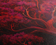 Load image into Gallery viewer, Blood red tree, fantasy horror art, framed canvas print
