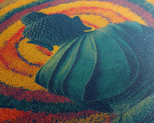 Cargar imagen en el visor de la galería, Colorful rainbow Buddha facing a ring of flowers, framed canvas print, yoga studio art
